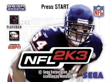 NFL 2K3 screen shot title